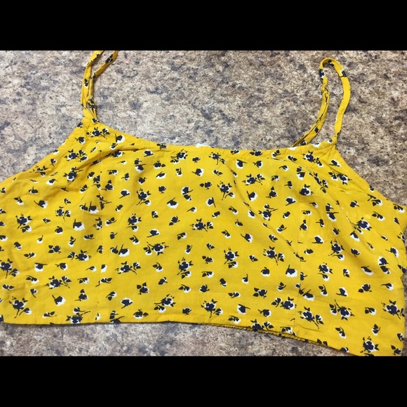 mini scoop neck crop top floral yell… - Picture 1 of 7
